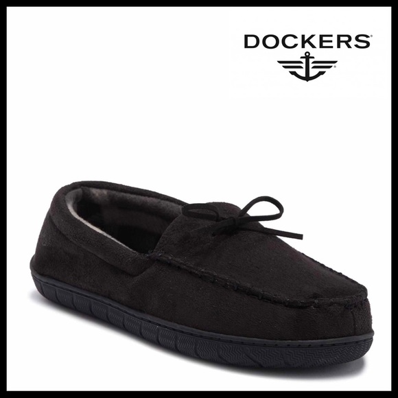 DOCKERS BLACK MOCCASINS MEMORY FOAM SLIPPERS A2C - Picture 8 of 8